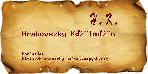 Hrabovszky Kálmán névjegykártya