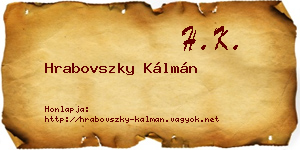 Hrabovszky Kálmán névjegykártya